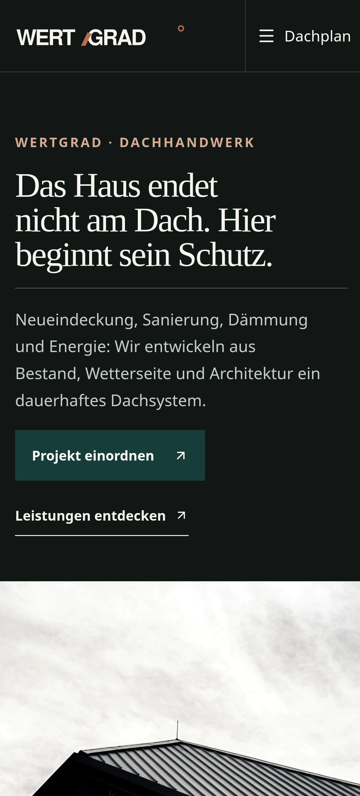 Mobile Originalansicht der fertigen Referenz Dach & Energie.