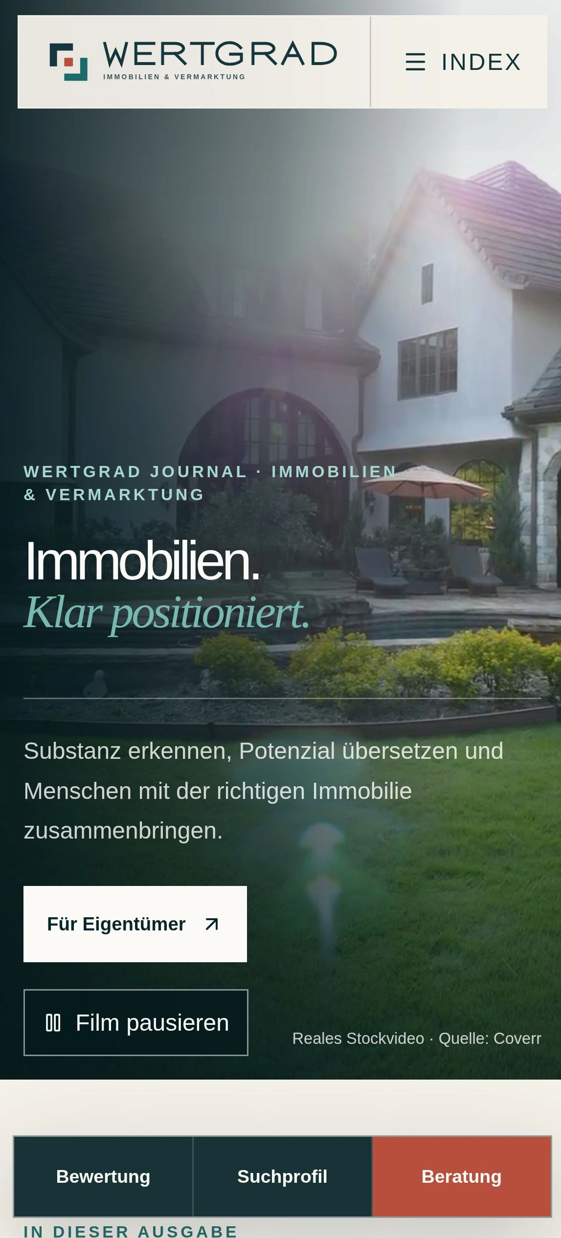 Mobile Originalansicht der fertigen Referenz Immobilien & Vermarktung.