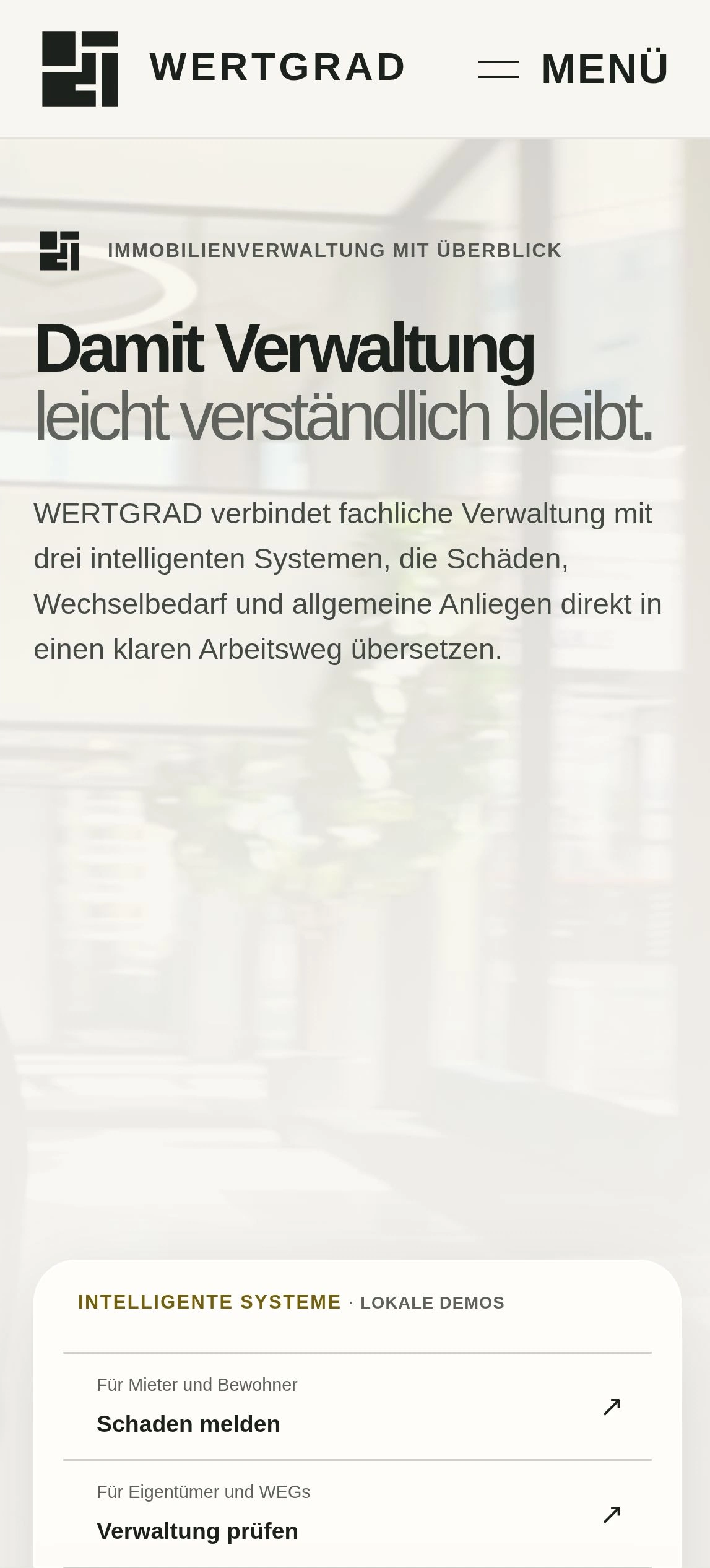 Mobile Originalansicht der fertigen Referenz Immobilienverwaltung.